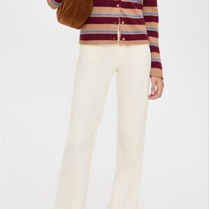Faherty Cream High-Waisted Pants